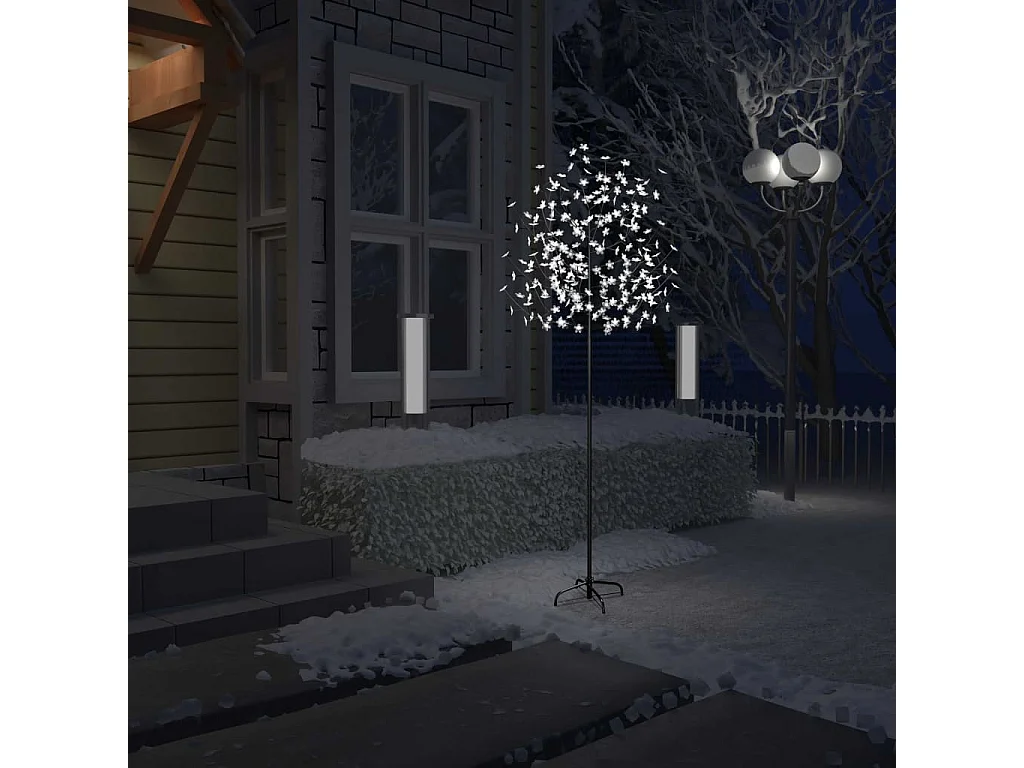 Sapin de Noël 220 LED blanc froid Cerisier en fleurs 220 cm