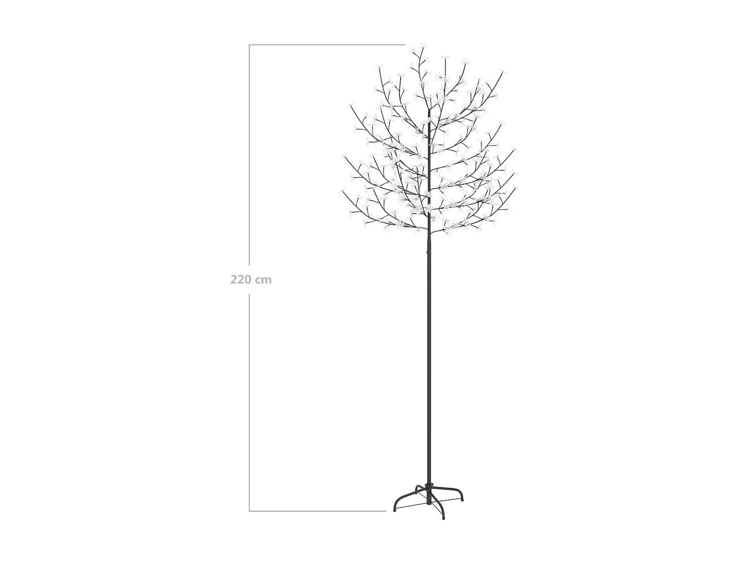 Sapin de Noël 220 LED blanc froid Cerisier en fleurs 220 cm