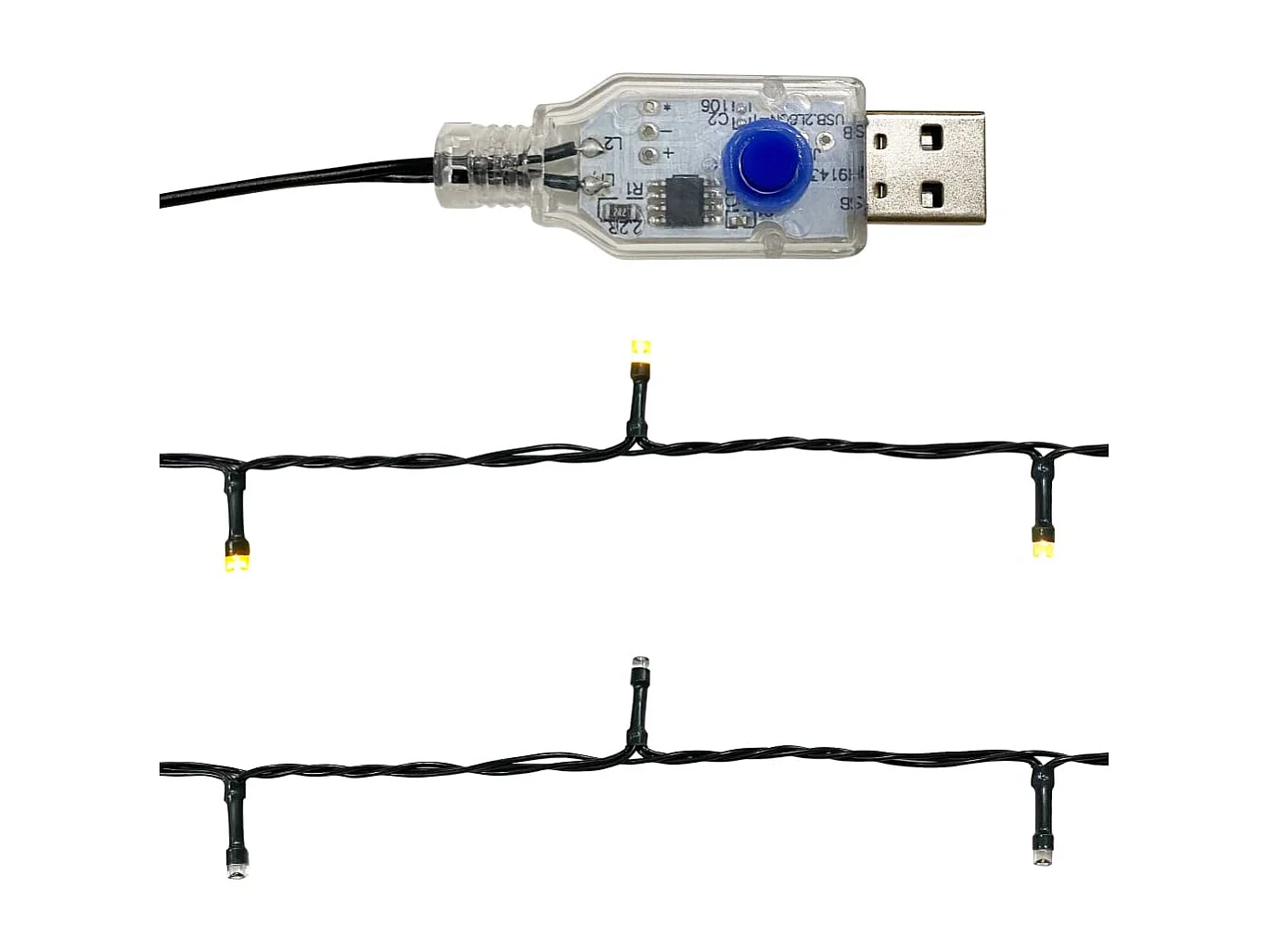 Kerstslinger met LED-verlichting 20 m Roze