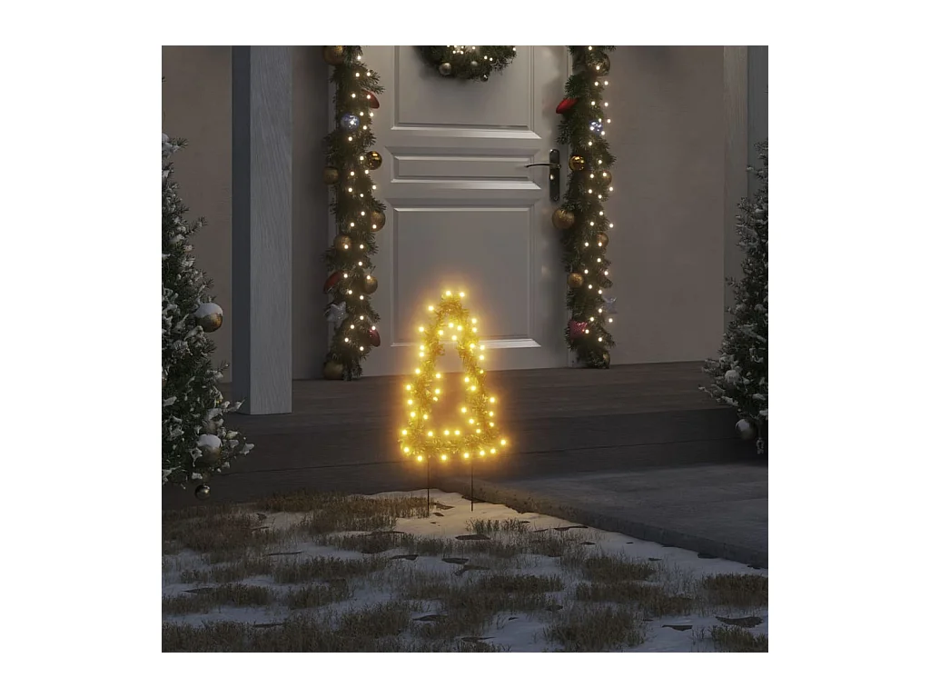 Décoration lumineuse arbre de Noël piquets 3 pcs 50 LED 30 cm