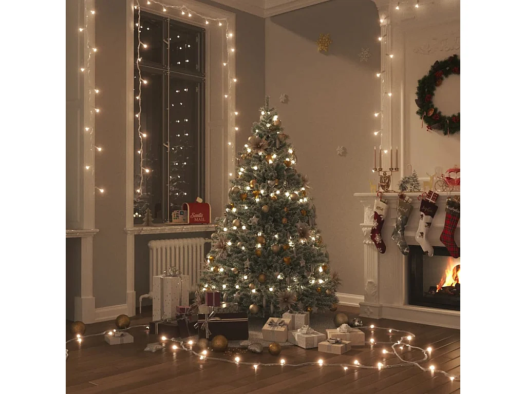 Guirlanda de LED com 300 LEDs brancos quentes 30 m PVC