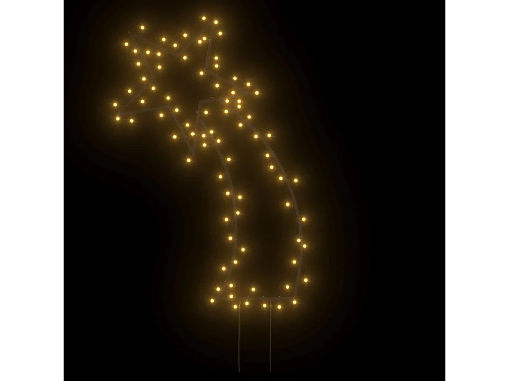 Décoration lumineuse météore de Noël avec piquets 80 LED 62 cm