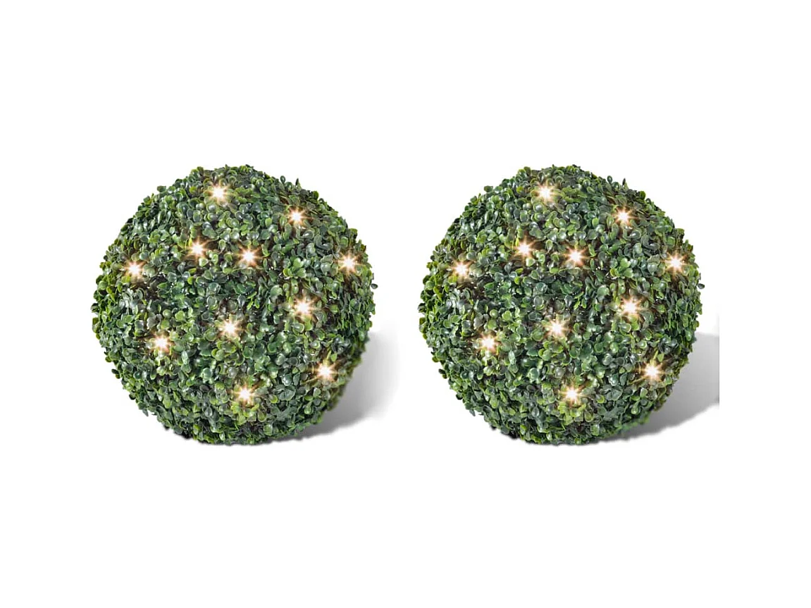 2 pièce de boule 27 cm avec guirlande lumineuse solaire 24 LED