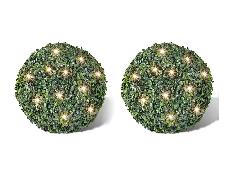 piezas de bola de 27 cm con guirnalda de luz solar de 24 LED