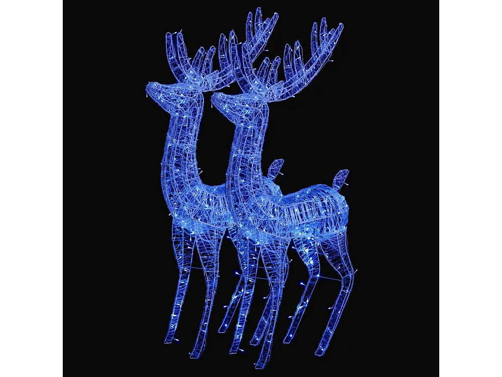 Reno navideño XXL acrílico 250 LED 2 piezas 180 cm azul