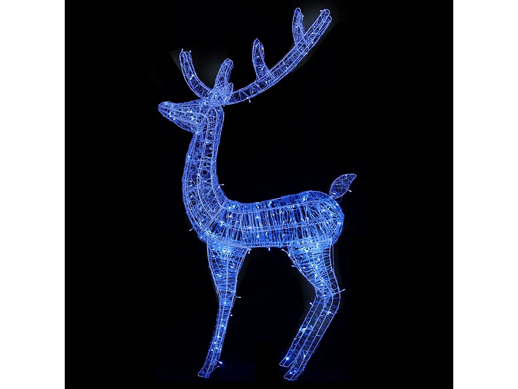 Reno navideño XXL acrílico 250 LED 2 piezas 180 cm azul