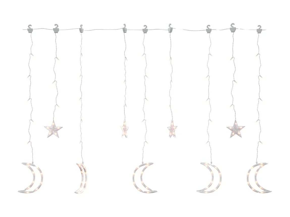 Guirlande lumineuse étoile et lune avec télécommande 345 LED