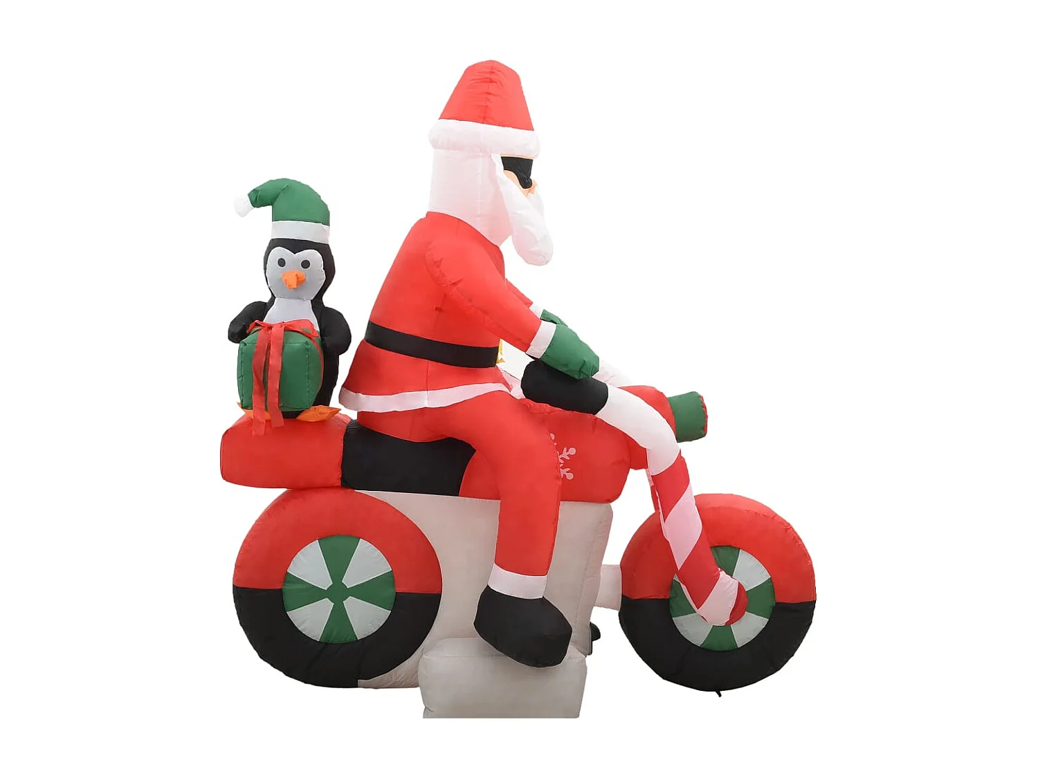 Papá Noel hinchable en moto LED IP44 160 cm