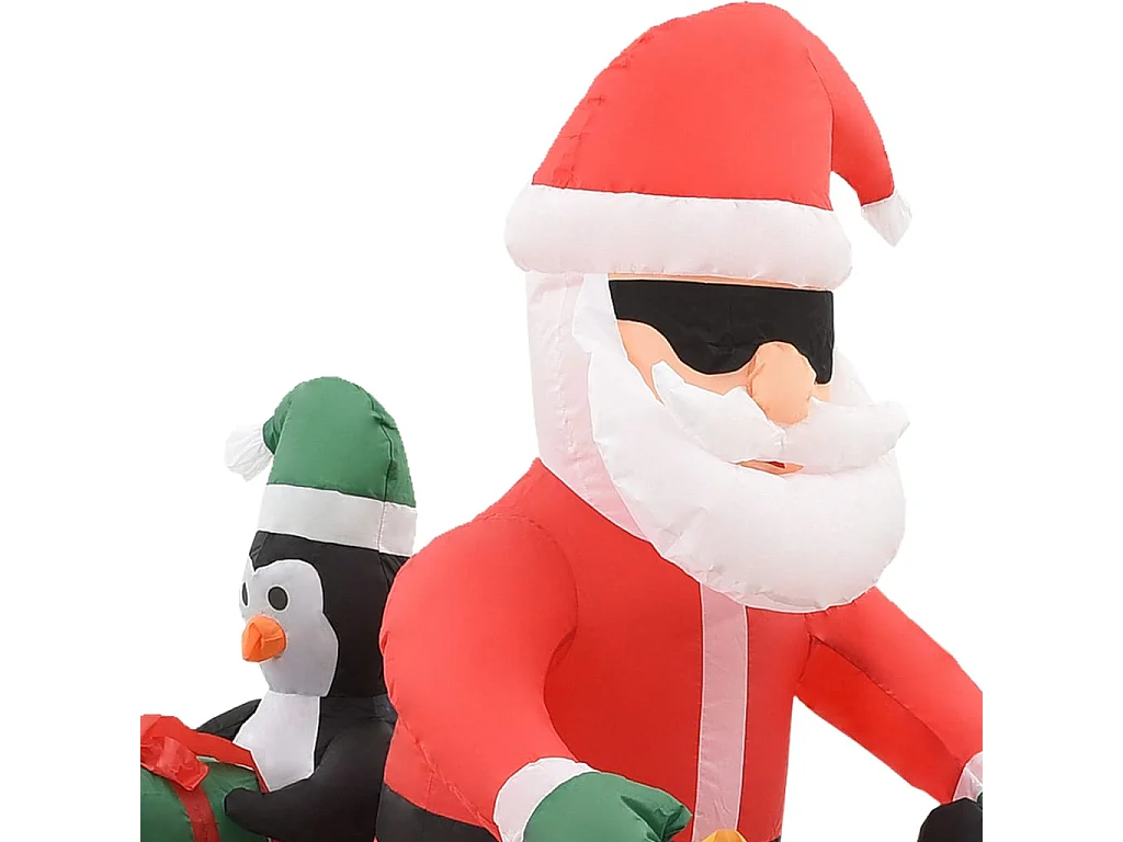Papá Noel hinchable en moto LED IP44 160 cm