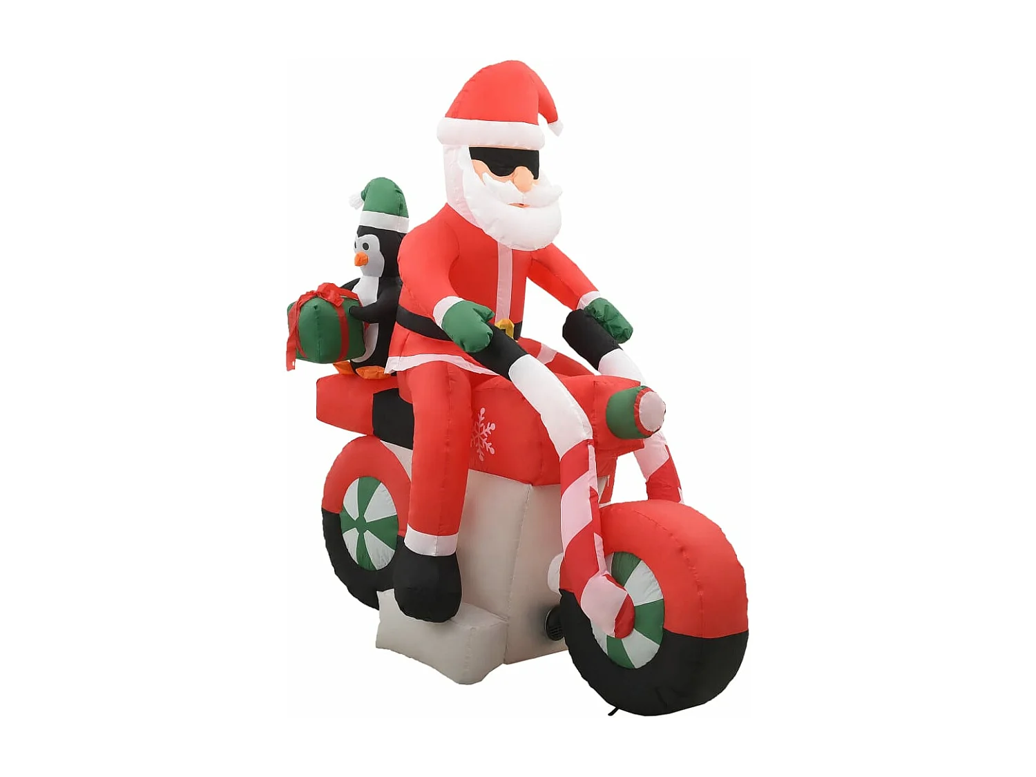 Papai Noel inflável em motocicleta LED IP44 160 cm
