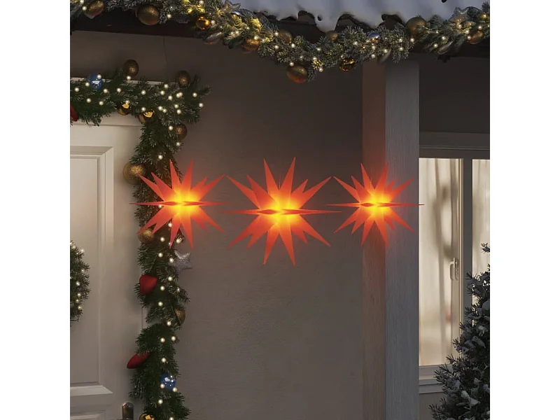 Luci natalizie con LED 3 pz pieghevoli rosse