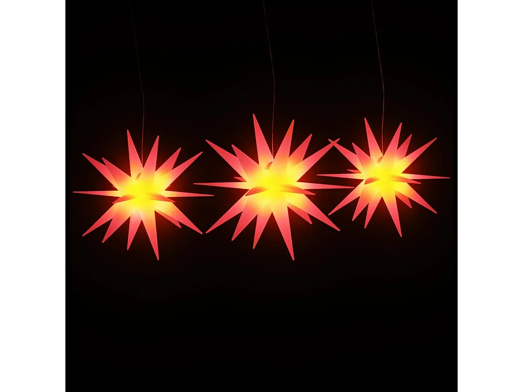 Lumières de Noël avec LED 3 pcs pliable rouge