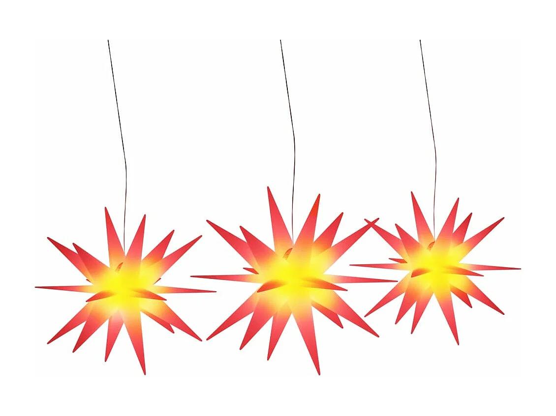 Lumières de Noël avec LED 3 pcs pliable rouge