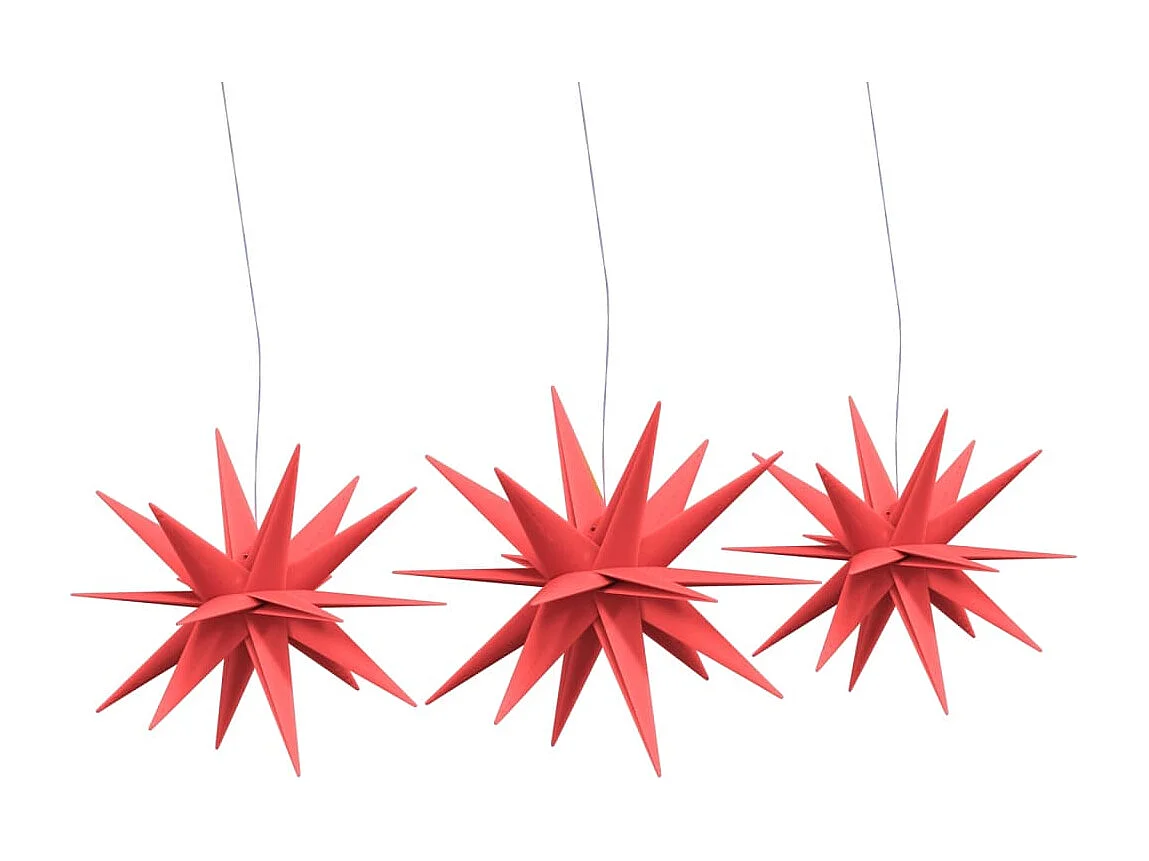 Lumières de Noël avec LED 3 pcs pliable rouge