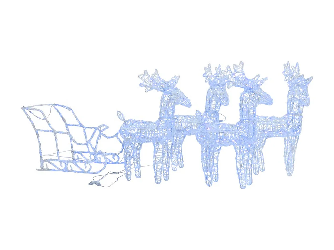 Decorazione natalizia Renna e slitta 280x28x55 cm Acrilico