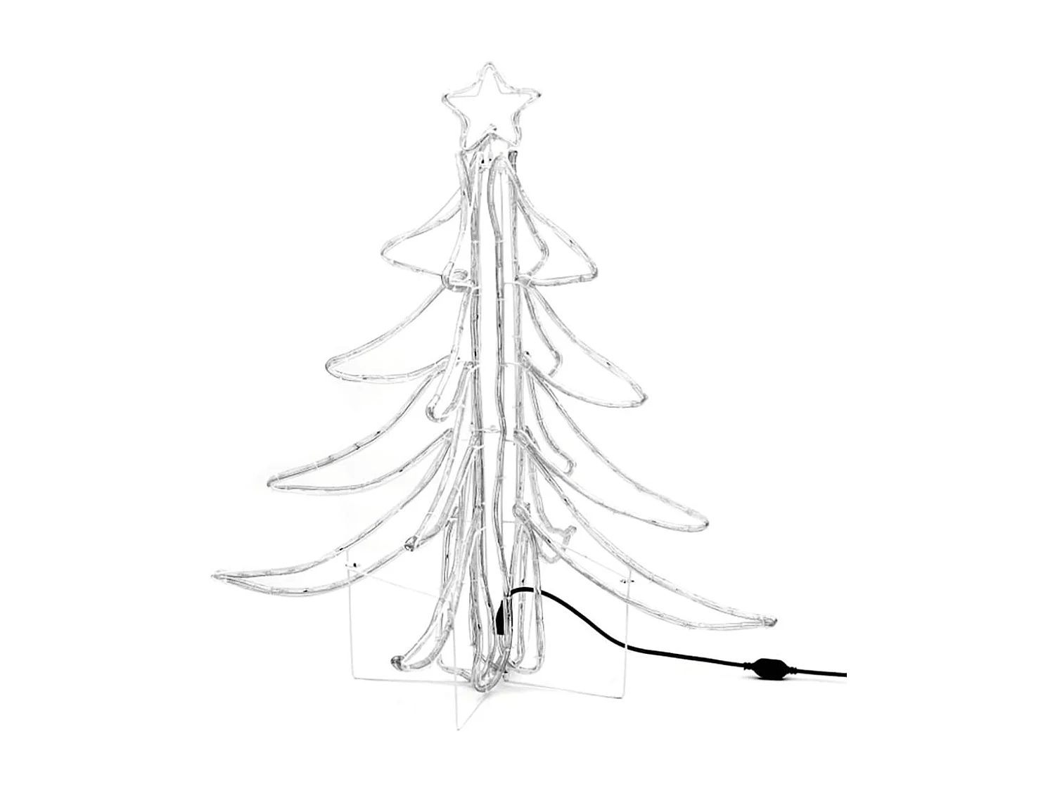 Arbres de Noël pliables avec LED 2 pcs Blanc chaud 87x87x93 cm