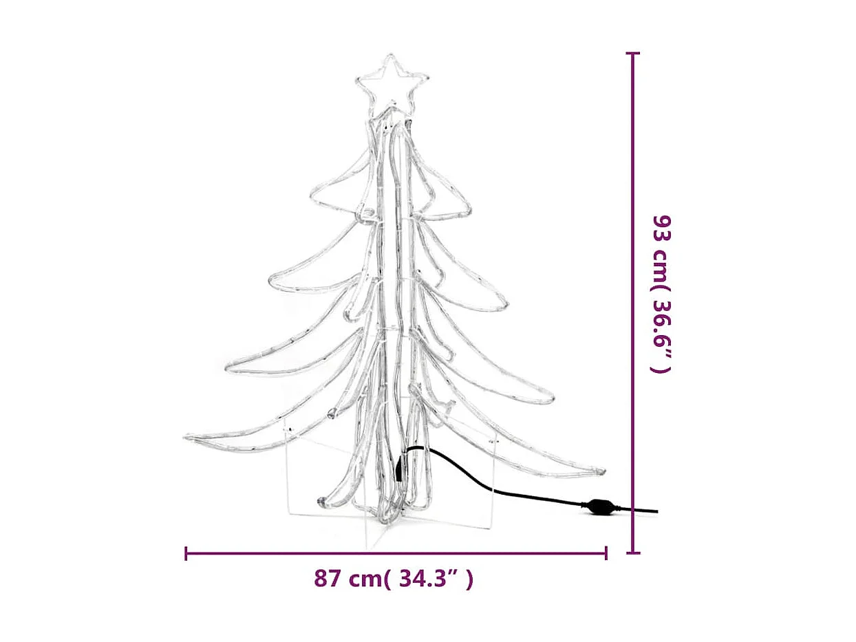 Arbres de Noël pliables avec LED 2 pcs Blanc chaud 87x87x93 cm