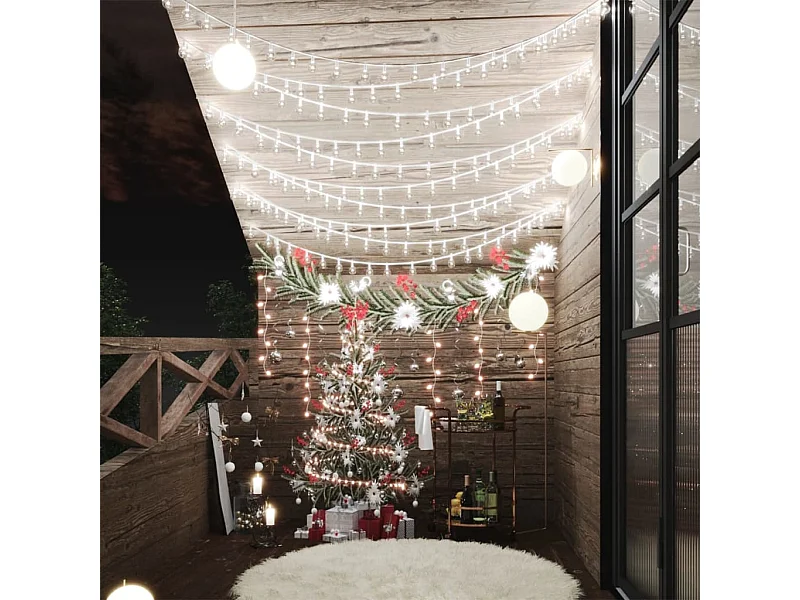 Guirlande lumineuse Globe 20 m 200 LED Blanc froid 8 fonctions