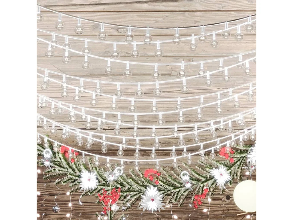 Catena luminosa globo 20 m 200 LED Bianco freddo 8 funzioni