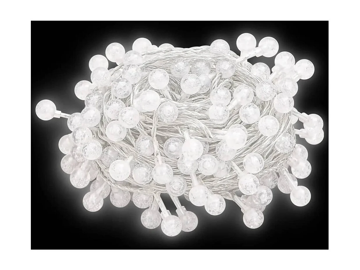 Catena luminosa globo 20 m 200 LED Bianco freddo 8 funzioni