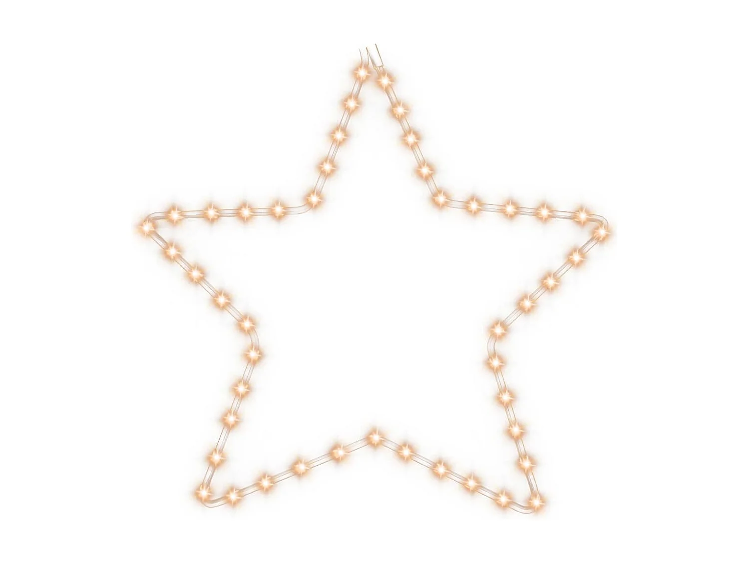 Figura stella di Natale con 48 LED bianchi caldi 56 cm