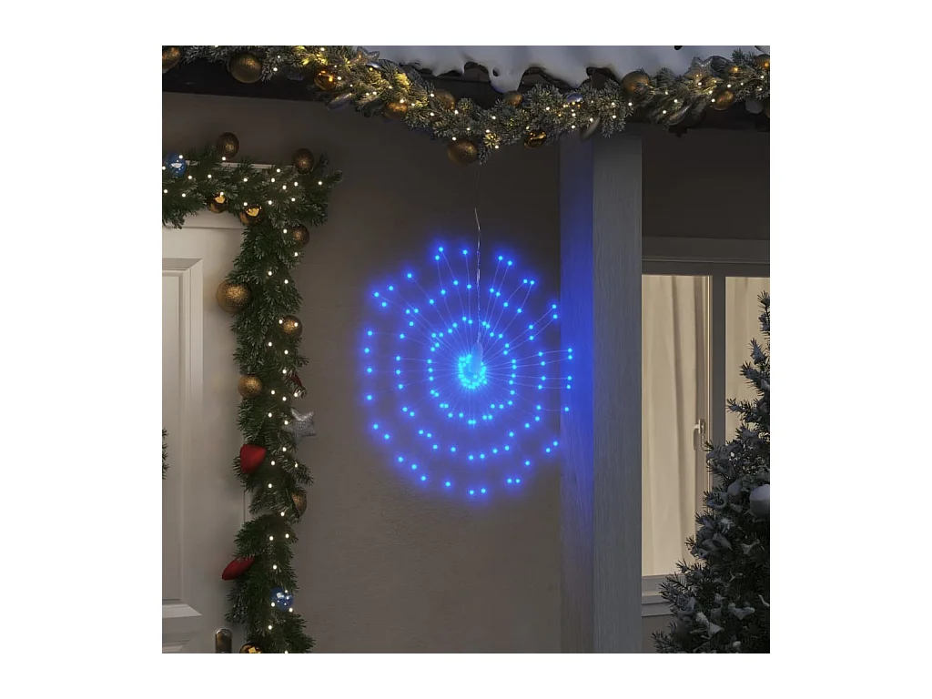 Stella di Natale luminosa 140 LED 4 pz blu 17 cm