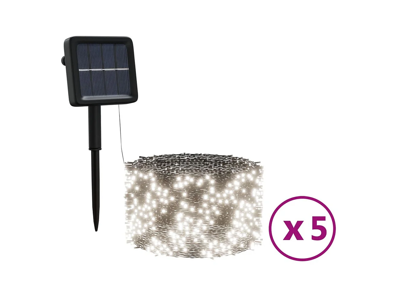 Solarleuchten 5 Stück 5x200 LED Kaltweiß Indoor Outdoor