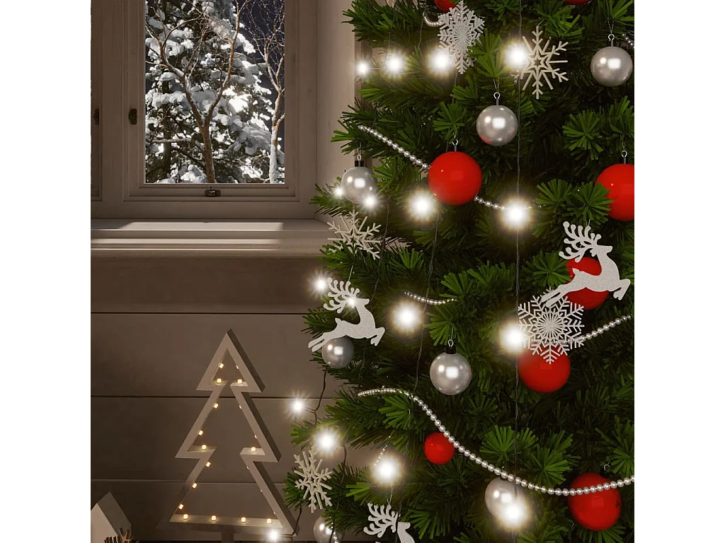 Luzes solares 5 unidades 5x200 LED branco frio interno externo