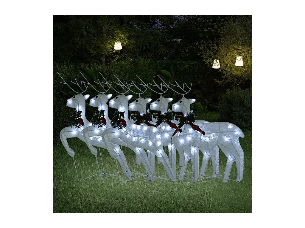 Kerstrendieren 6 stuks Wit 120 LED