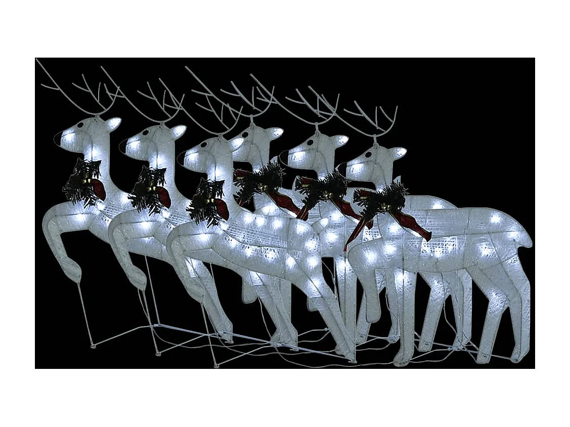 Rena de Natal 6 pcs Branco 120 LED