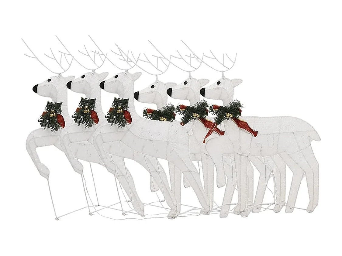 Rena de Natal 6 pcs Branco 120 LED