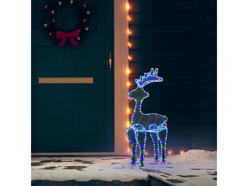 Décoration de Noël de renne avec maille 306 LED 60x24x89 cm
