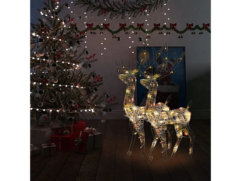 Adornos navideños de renos Acrílico 2 piezas 120 cm Multicolor