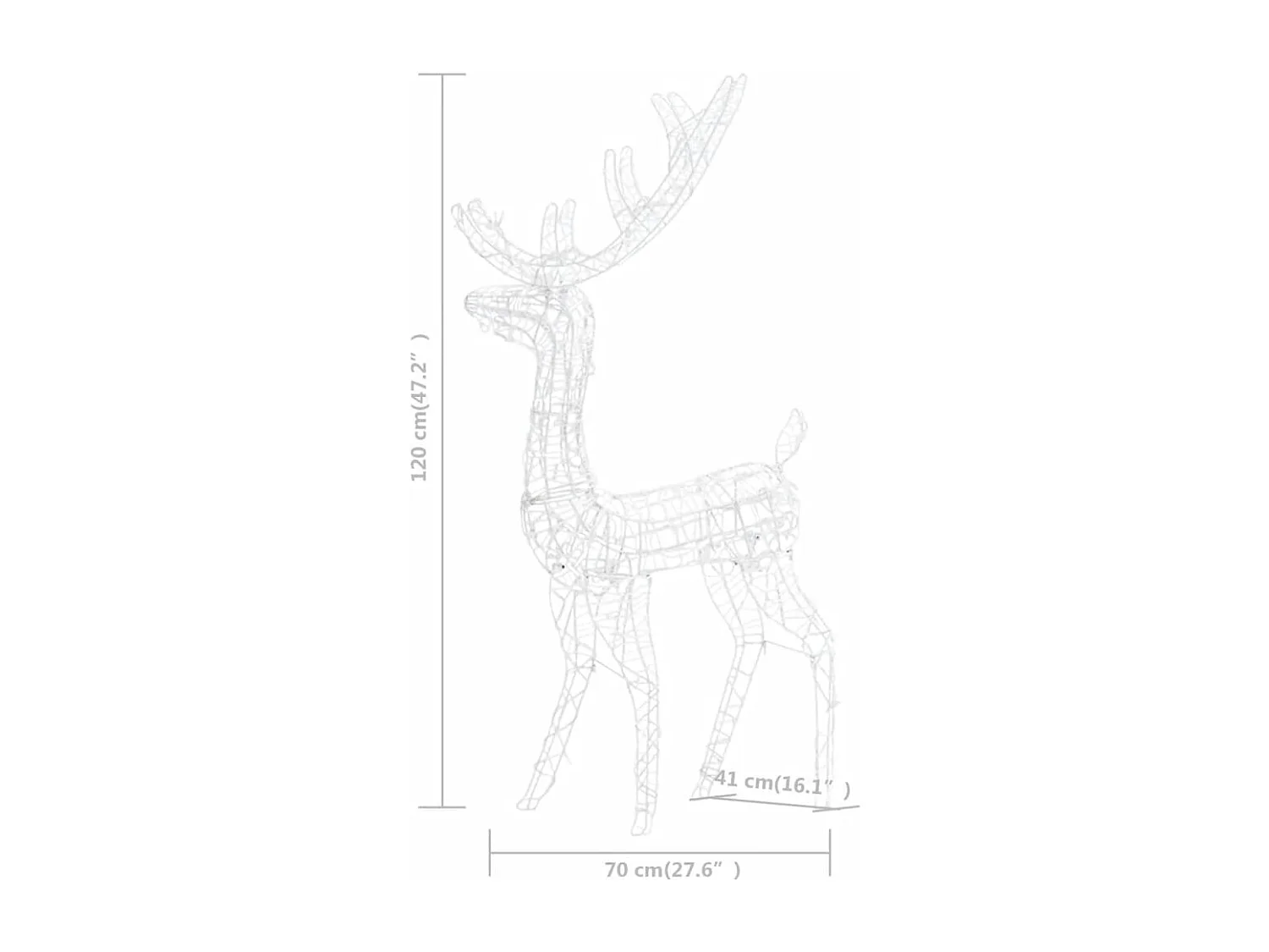 Decorações de Natal de renas acrílicas 2 unidades 120 cm multicolor