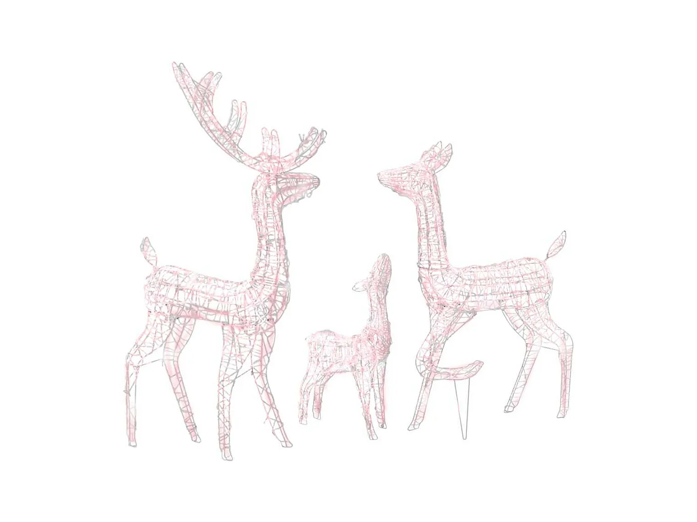 Dekorative Rentierfamilie aus Acryl mit 300 warmweißen LEDs