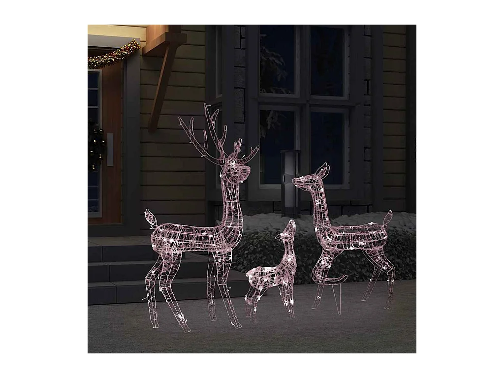 Dekorative Rentierfamilie aus Acryl mit 300 warmweißen LEDs