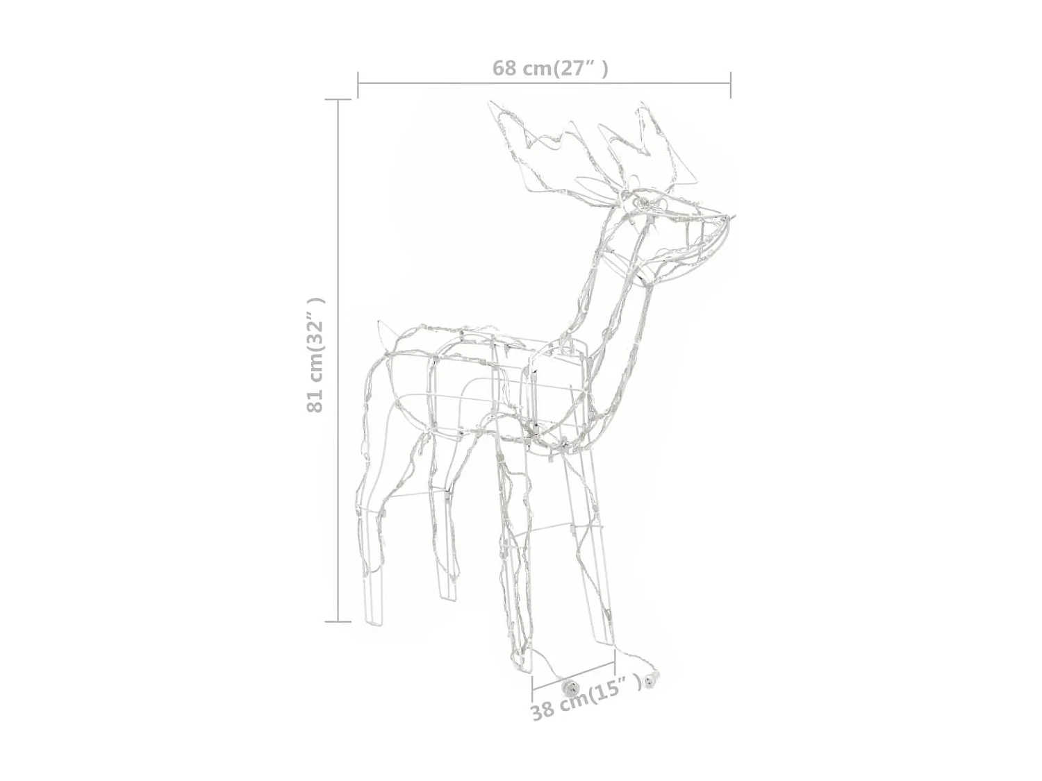 Weihnachtslichtkabel 3 Stück Rentier 229 LED