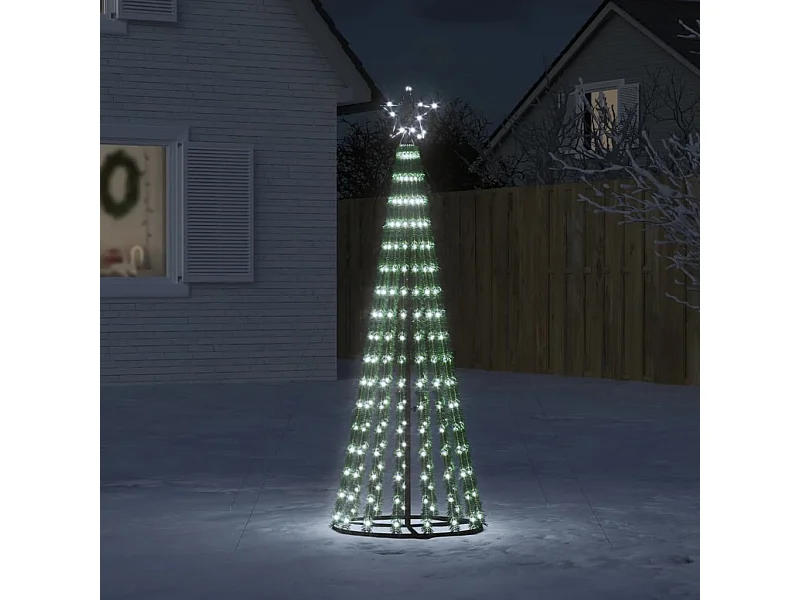 Albero di Natale conico luminoso 275 LED bianco freddo 180 cm