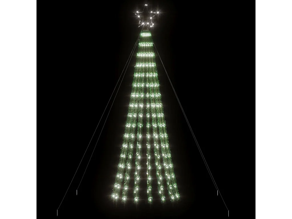 Konischer leuchtender Weihnachtsbaum 275 kaltweiße LEDs 180 cm