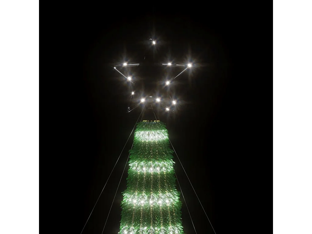 Konischer leuchtender Weihnachtsbaum 275 kaltweiße LEDs 180 cm