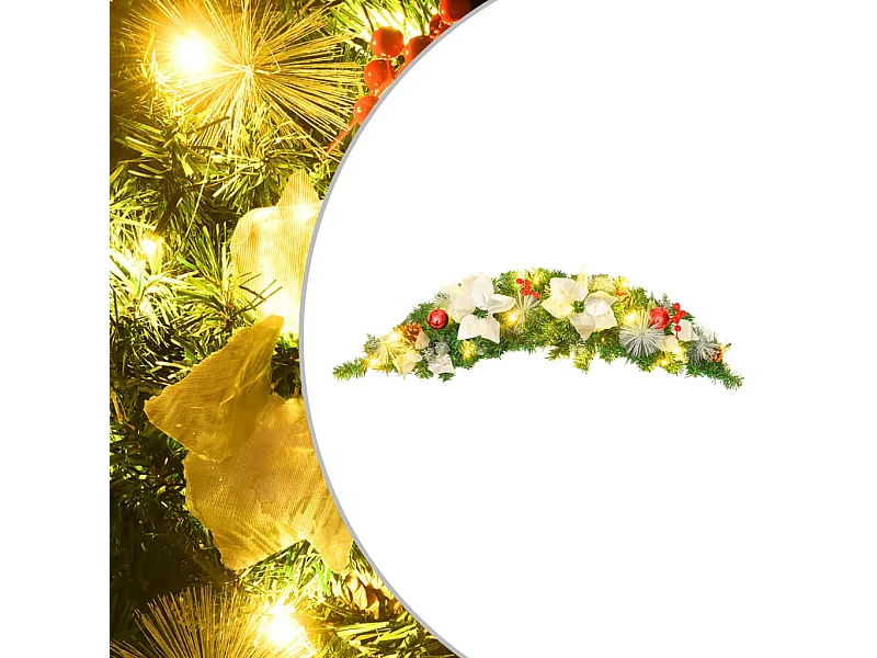 Weihnachtsbogen mit LED-Lichtern Grün 90 cm PVC