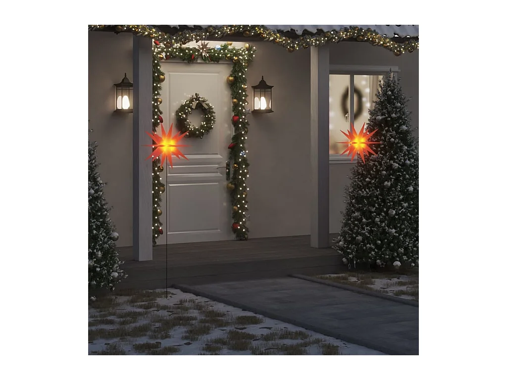 Kerstlamp met rode opvouwbare LED-stok 57 cm