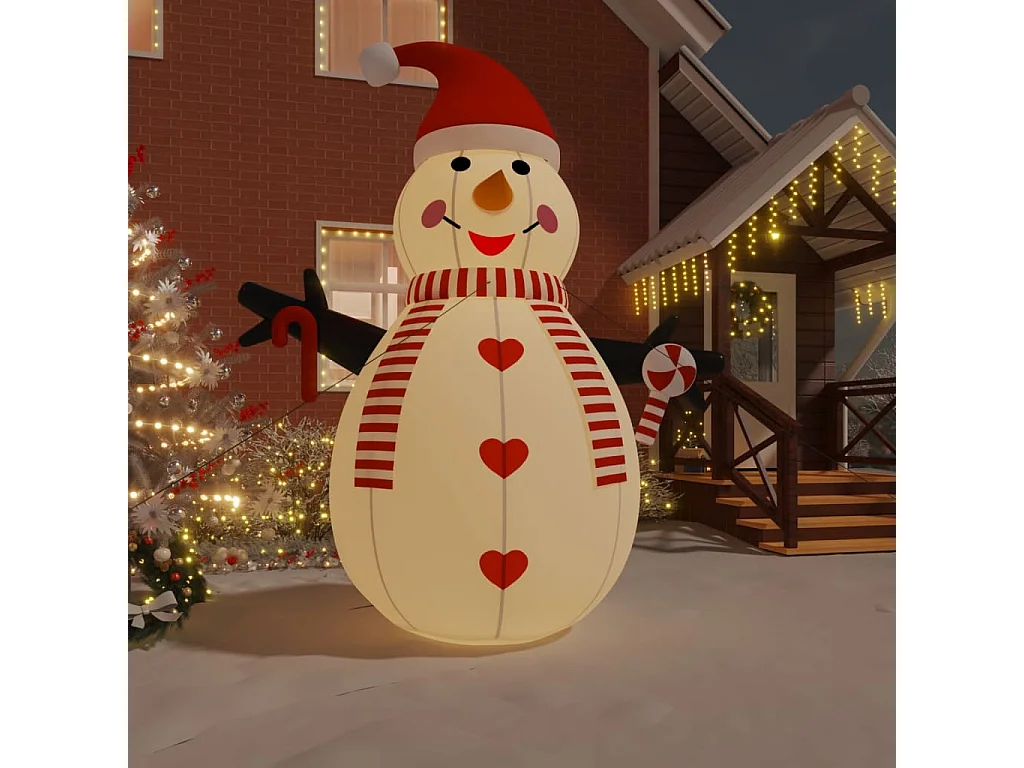 Boneco de neve inflável com LED 460 cm