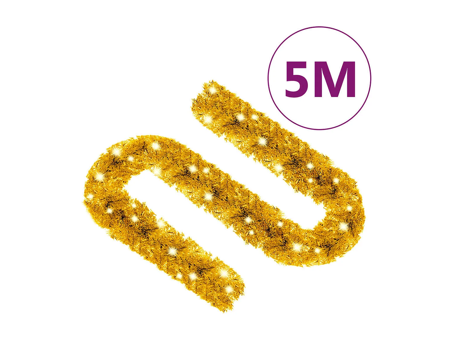 Ghirlanda natalizia con luci LED 5 mt Oro