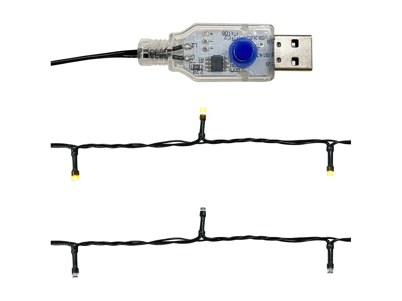 Guirlande de Noël avec lumières LED 5 m Doré