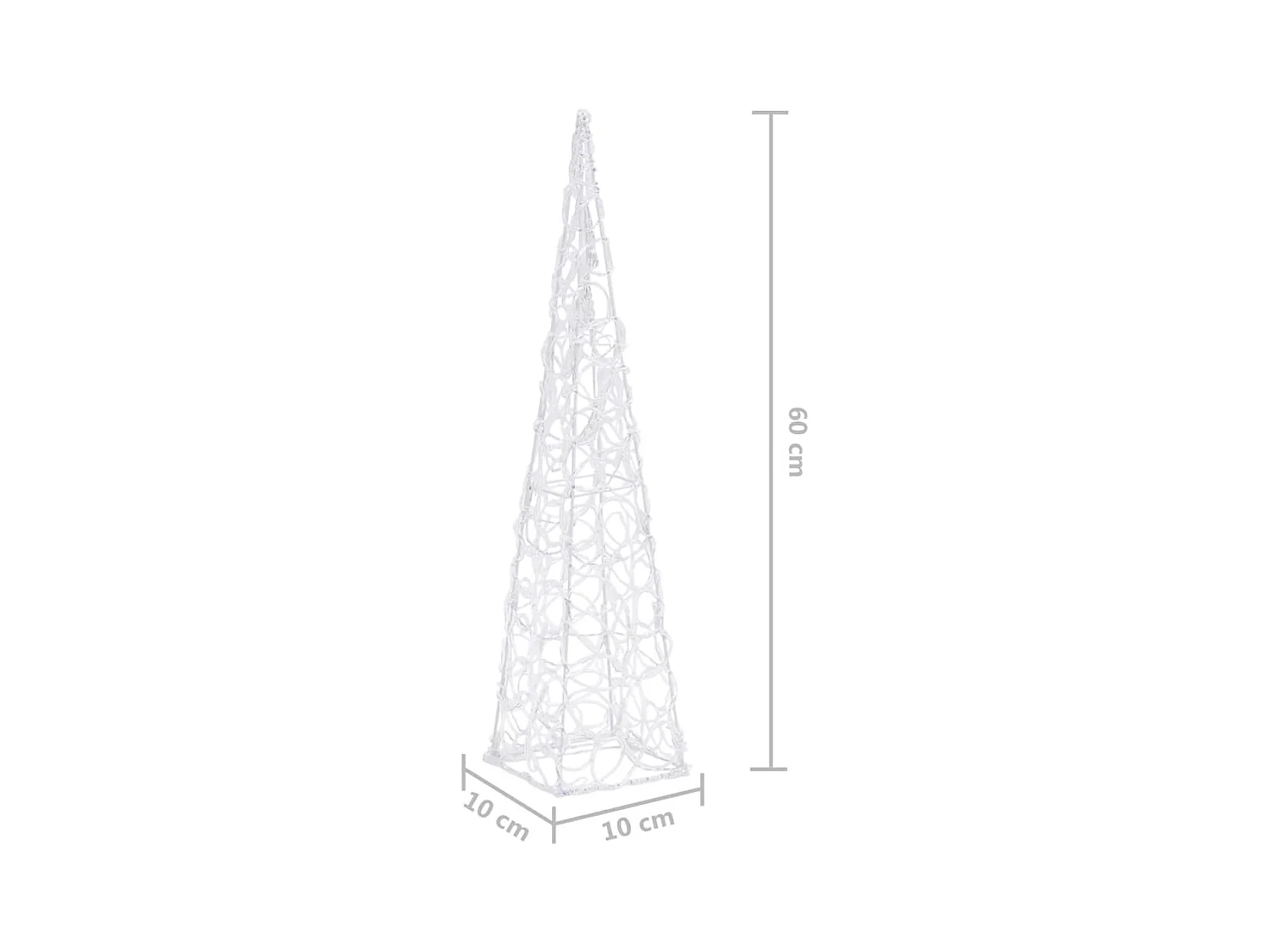 Dekorativer LED-Lichtkegel Acryl Kaltweiß 60 cm