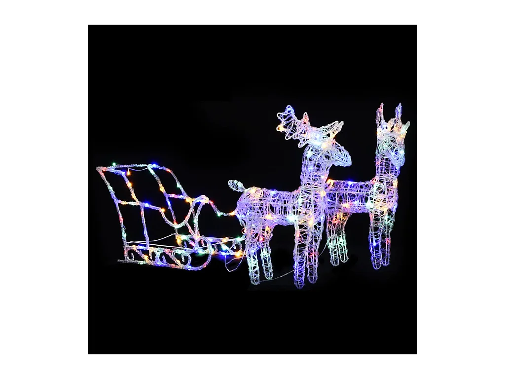 Weihnachtsdekoration Rentier und Schlitten 160 LED 130 cm Acryl