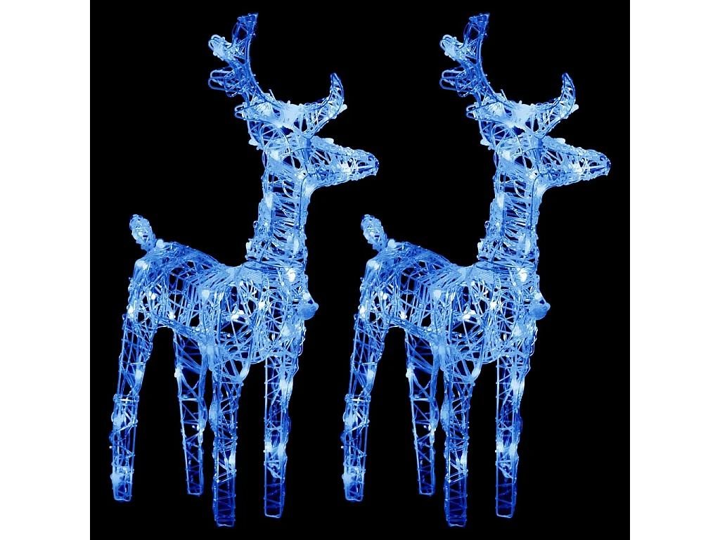 Rena de Natal 2 unidades 80 LED Acrílico Azul