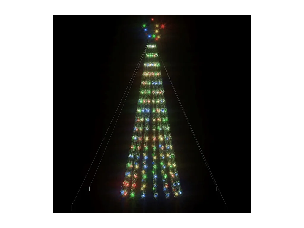 Konischer leuchtender Weihnachtsbaum 275 farbige LEDs 180 cm