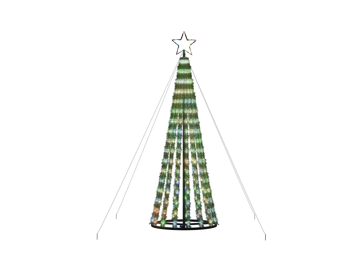 Konischer leuchtender Weihnachtsbaum 275 farbige LEDs 180 cm